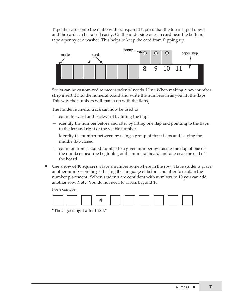 Kindergarten Mathematics Support Document for Teachers, Page 7