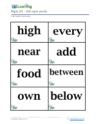 Document preview: 201-400 Fry Sight Words Flashcards - K-5 Learning