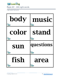 201-400 Fry Sight Words Flashcards - K-5 Learning, Page 14