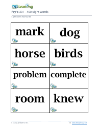 201-400 Fry Sight Words Flashcards - K-5 Learning, Page 15