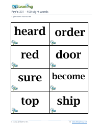201-400 Fry Sight Words Flashcards - K-5 Learning, Page 17