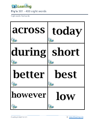 201-400 Fry Sight Words Flashcards - K-5 Learning, Page 18