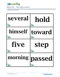 201-400 Fry Sight Words Flashcards - K-5 Learning, Page 21