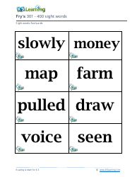 201-400 Fry Sight Words Flashcards - K-5 Learning, Page 23