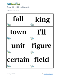 201-400 Fry Sight Words Flashcards - K-5 Learning, Page 25