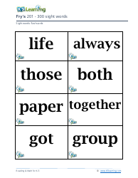 201-400 Fry Sight Words Flashcards - K-5 Learning, Page 6