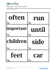 201-400 Fry Sight Words Flashcards - K-5 Learning, Page 7
