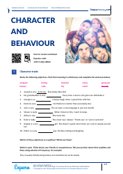 Document preview: Pre-intermediate English Worksheet: Character and Behaviour - Linguahouse