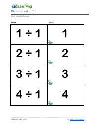 Math Facts Flashcards - Division - Set of 1-3