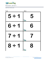 Math Facts Flashcards - Division - Set of 1-3, Page 2