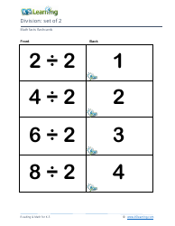 Math Facts Flashcards - Division - Set of 1-3, Page 4