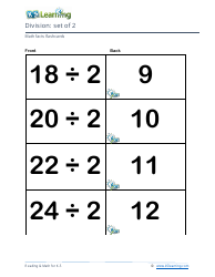 Math Facts Flashcards - Division - Set of 1-3, Page 6