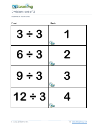 Math Facts Flashcards - Division - Set of 1-3, Page 7