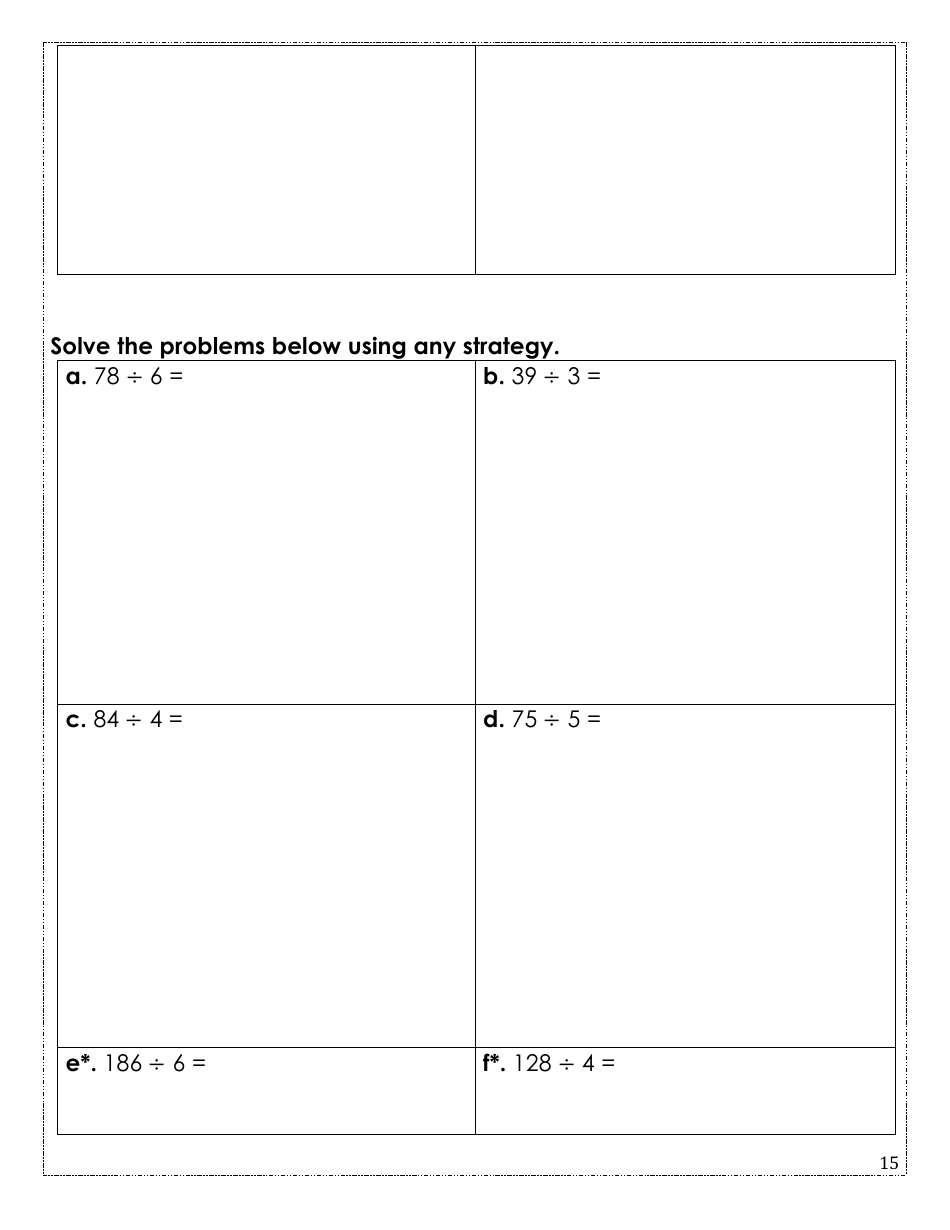 Rising Fourth Grade Math Summer Packet, Page 15