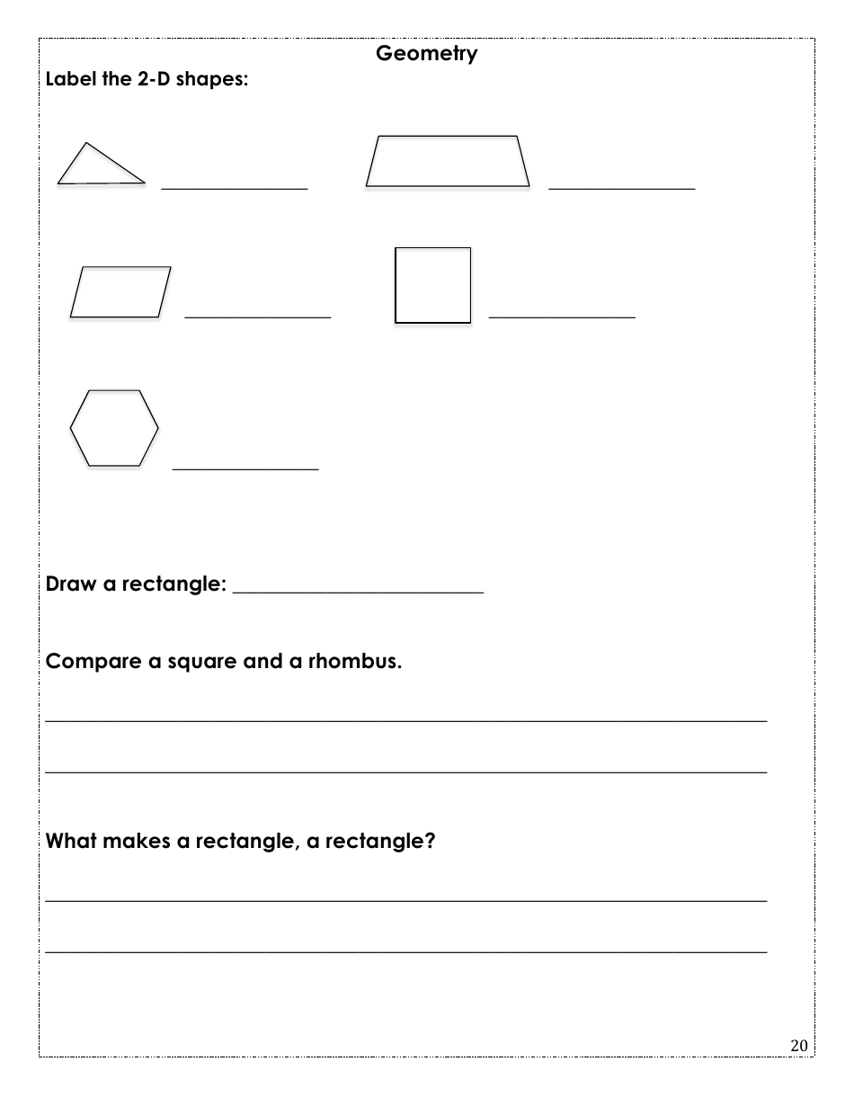 Rising Fourth Grade Math Summer Packet, Page 20