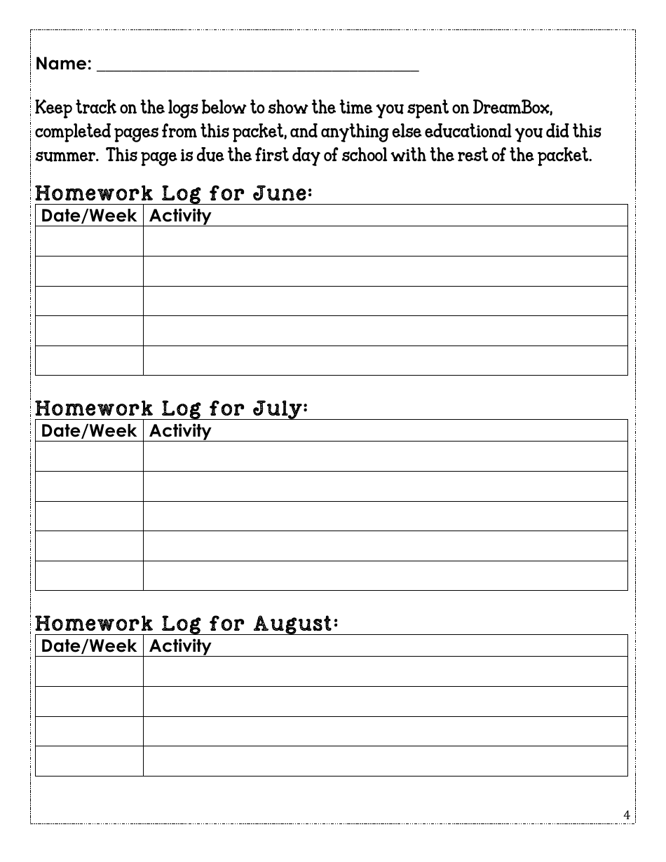 Rising Fourth Grade Math Summer Packet, Page 4