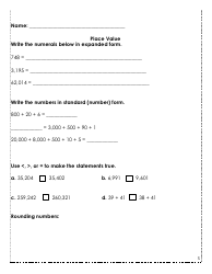 Rising Fourth Grade Math Summer Packet, Page 5
