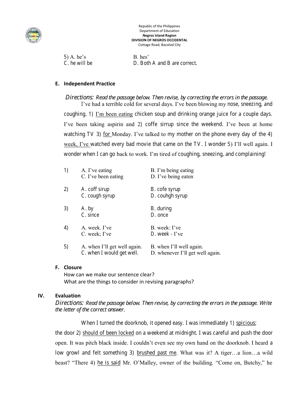 Lesson Exemplar in English Grade Vi - Philippines, Page 13