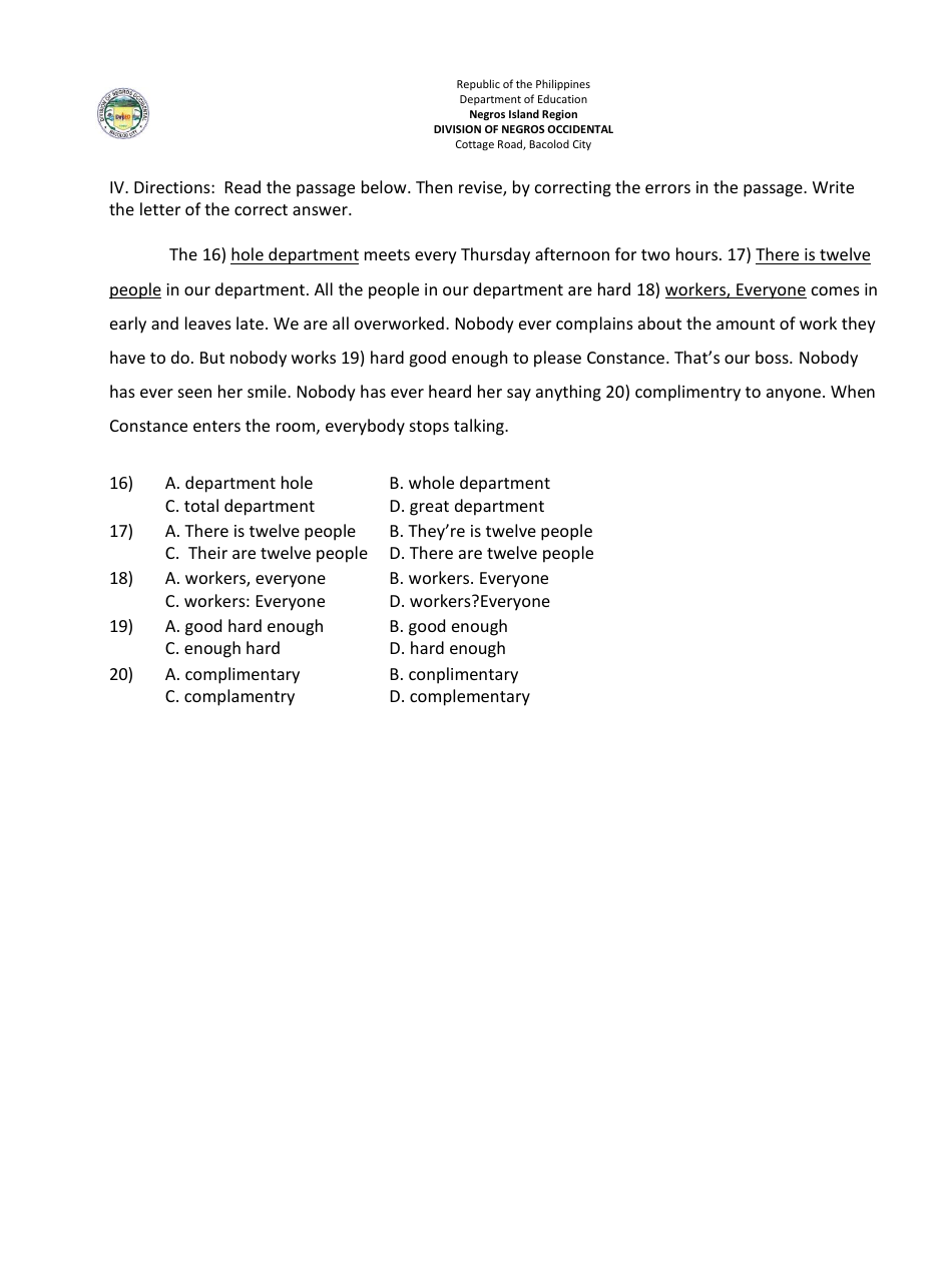 Lesson Exemplar in English Grade Vi - Philippines, Page 17