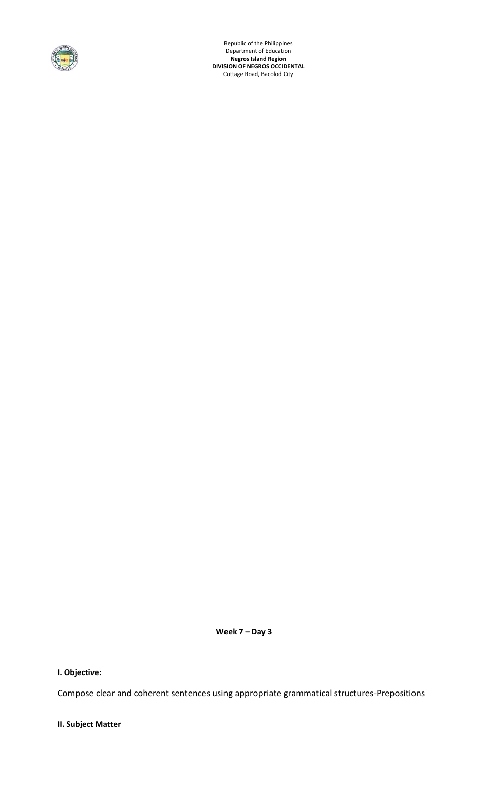 Lesson Exemplar in English Grade Vi - Philippines, Page 33