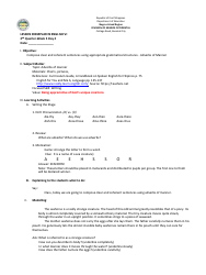 Lesson Exemplar in English Grade Vi - Philippines, Page 5