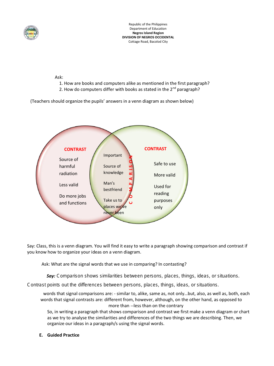 Lesson Exemplar in English Grade Vi - Philippines, Page 8