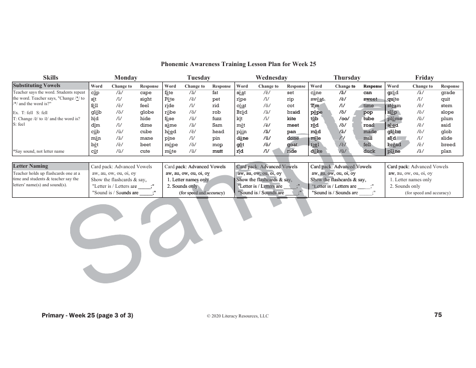 Phonemic Awareness Training Lesson Plan - Sample, Page 22