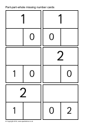 Part-Part-Whole Missing Number Cards