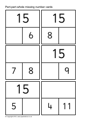 Part-Part-Whole Missing Number Cards, Page 22
