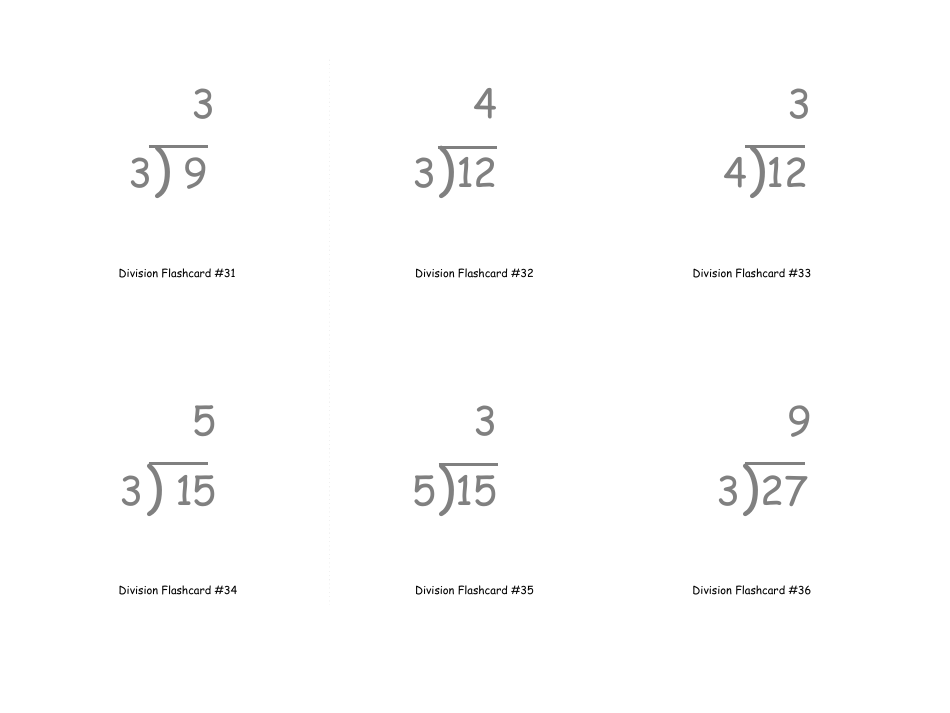 Math Flashcards - Division, Page 11