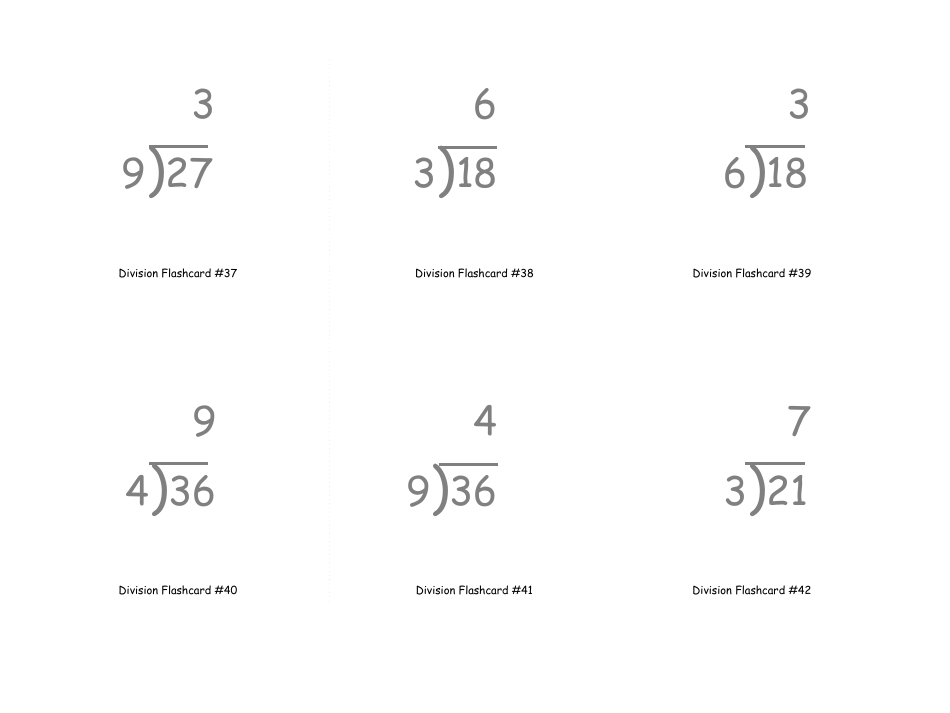 Math Flashcards - Division, Page 13