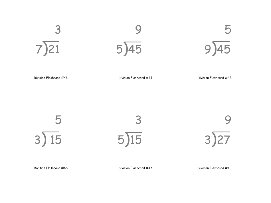 Math Flashcards - Division, Page 15