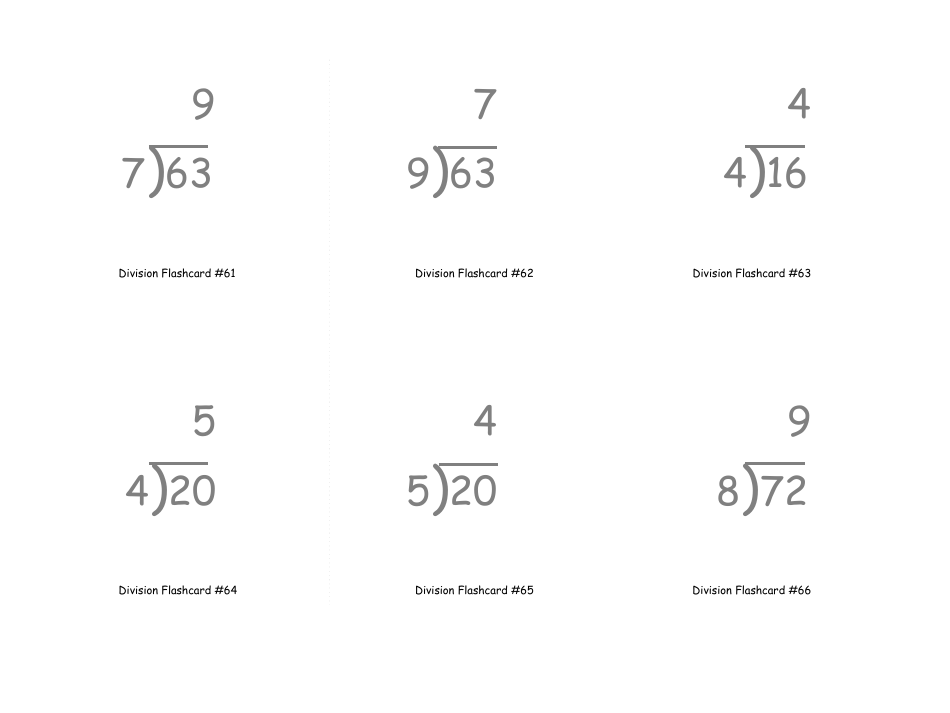 Math Flashcards - Division, Page 21