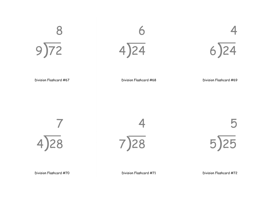 Math Flashcards - Division, Page 23