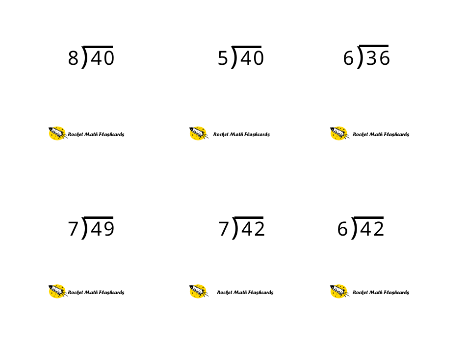 Math Flashcards - Division, Page 28