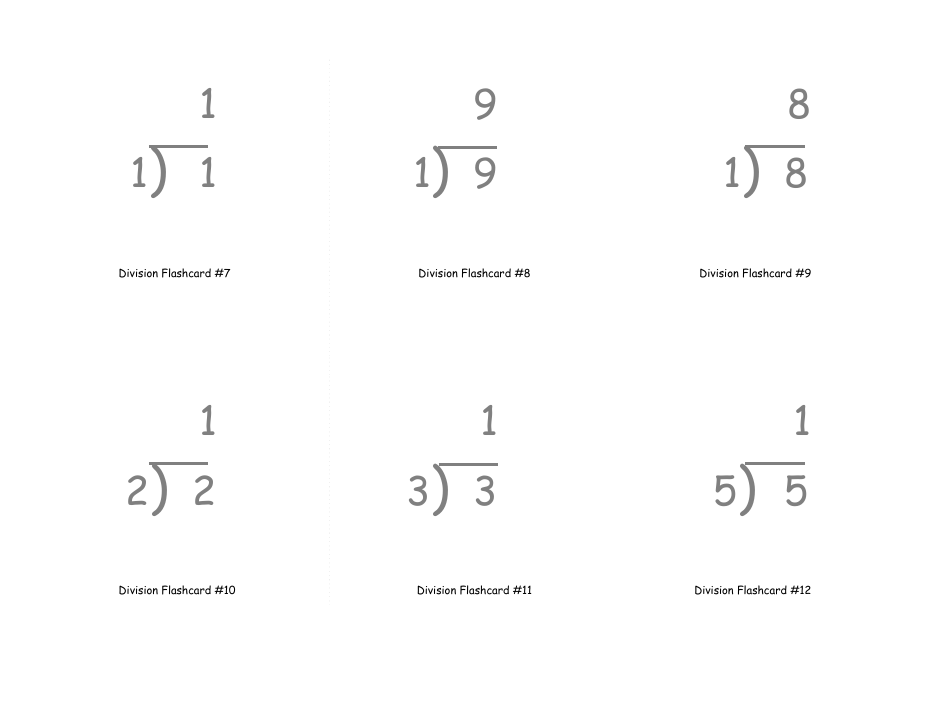 Math Flashcards - Division, Page 3