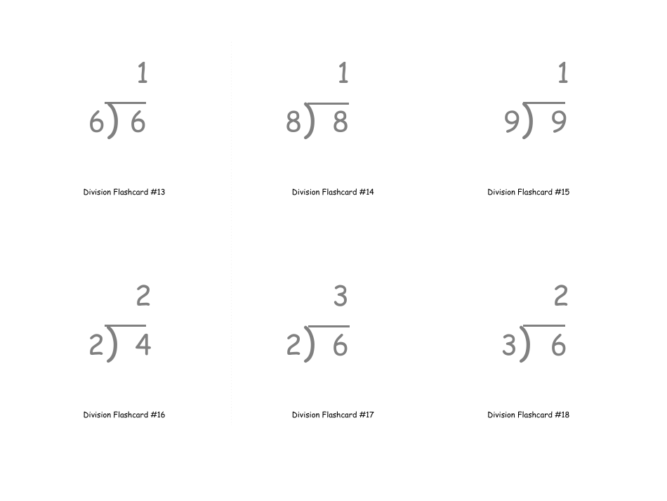 Math Flashcards - Division, Page 5