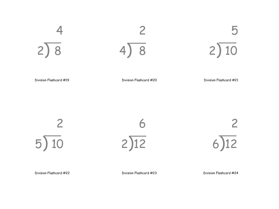 Math Flashcards - Division, Page 7