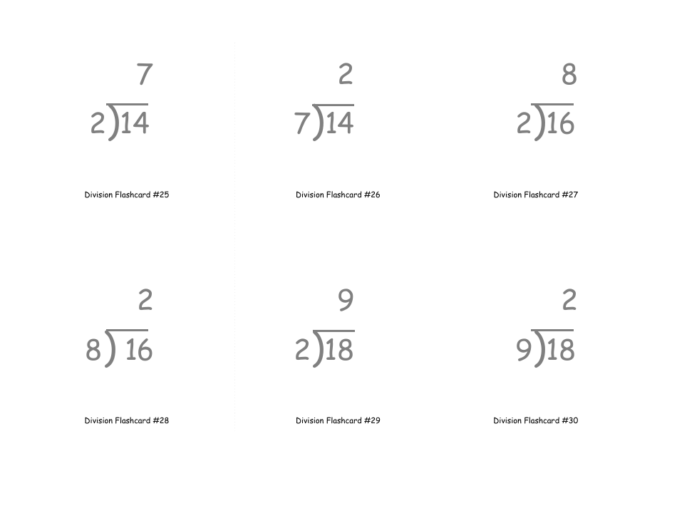 Math Flashcards - Division, Page 9