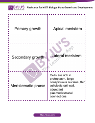 Document preview: Neet Biology Flashcards - Plant Growth and Development