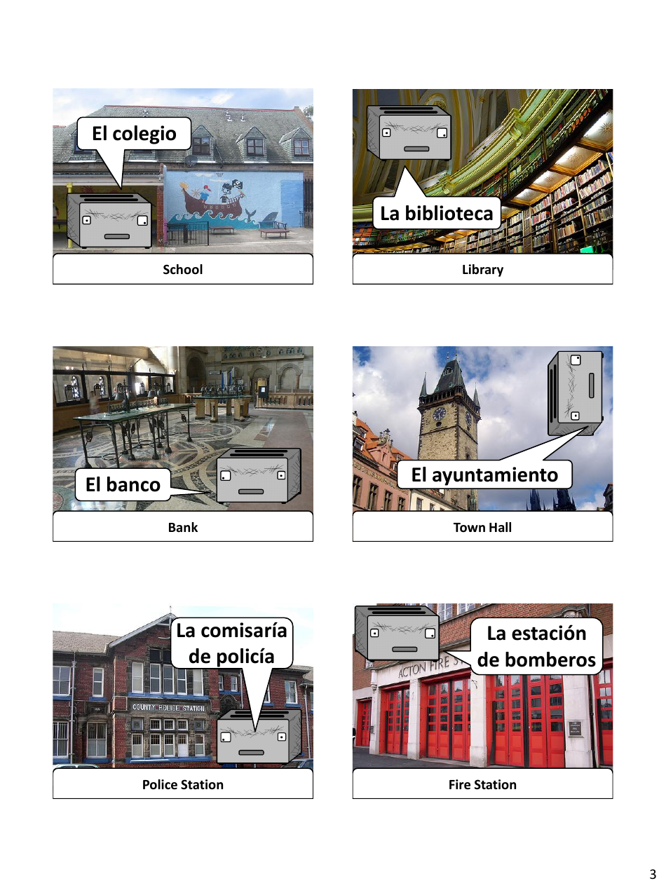 Spanish Revision Flashcards - Buildings (English / Spanish), Page 3