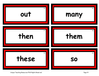 100 High-Frequency Word Flashcards, Page 10