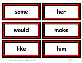 100 High-Frequency Word Flashcards, Page 11
