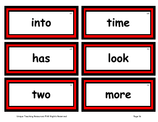 100 High-Frequency Word Flashcards, Page 12