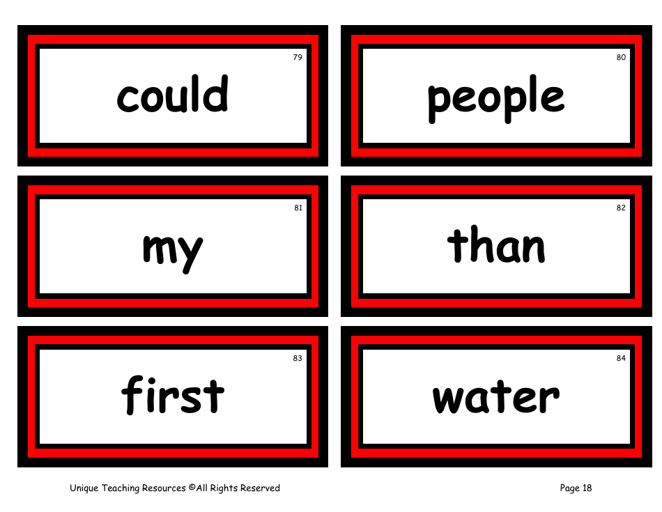 100 High-Frequency Word Flashcards, Page 14