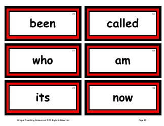 100 High-Frequency Word Flashcards, Page 15