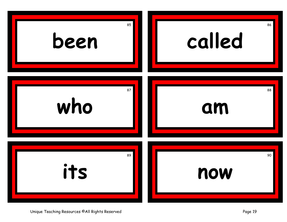 100 High-Frequency Word Flashcards, Page 15