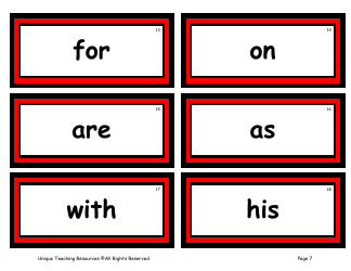 100 High-Frequency Word Flashcards, Page 3