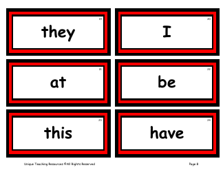 100 High-Frequency Word Flashcards, Page 4