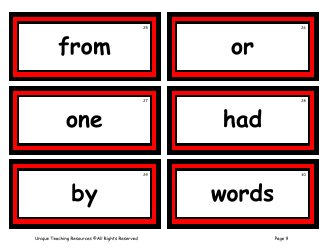 100 High-Frequency Word Flashcards, Page 5